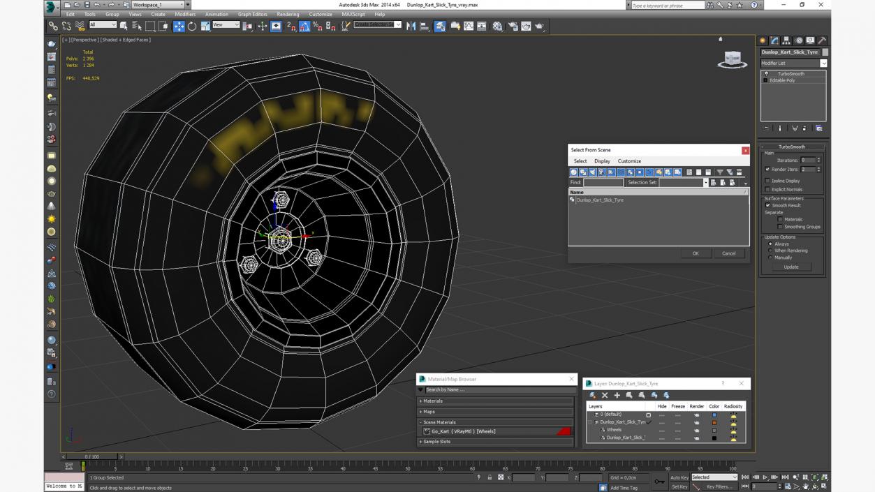 Dunlop Kart Slick Tyre 3D