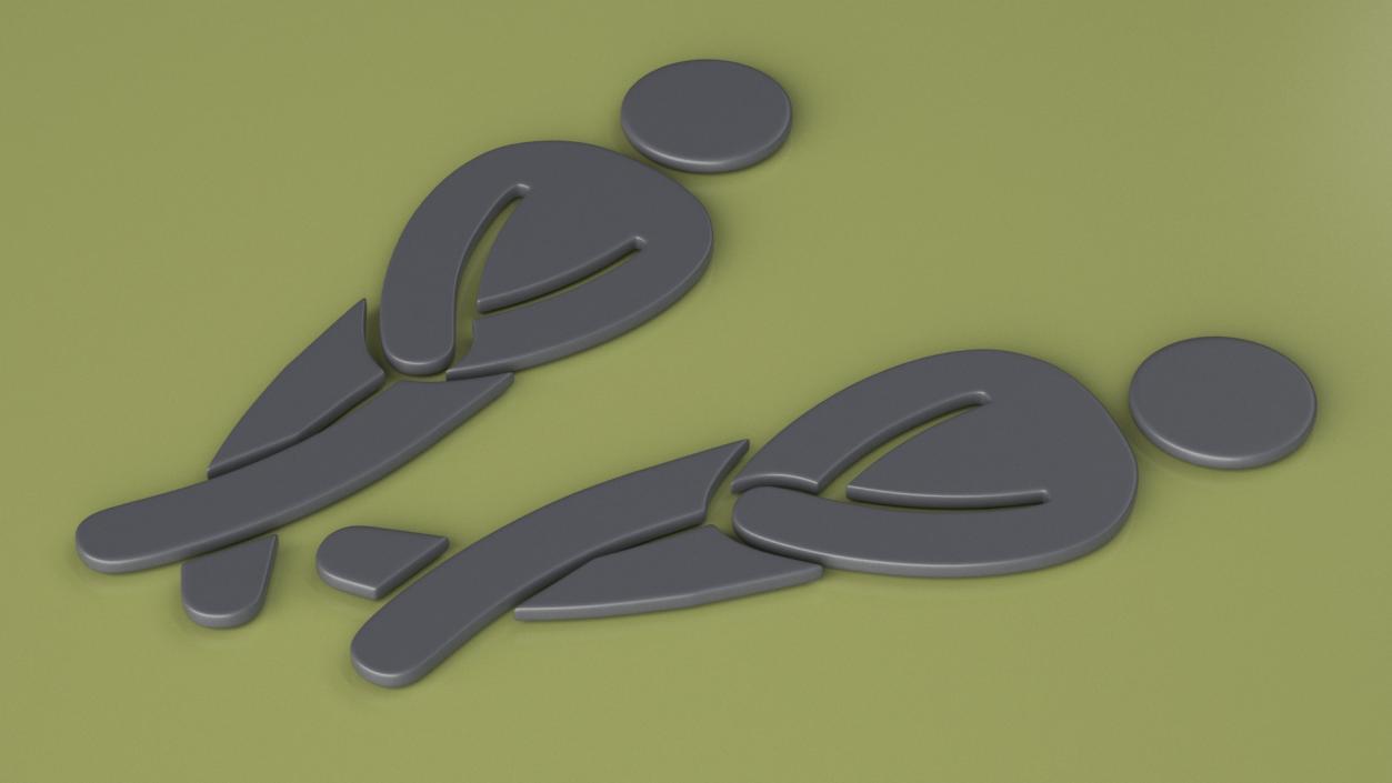 3D model Toilet Men Sign