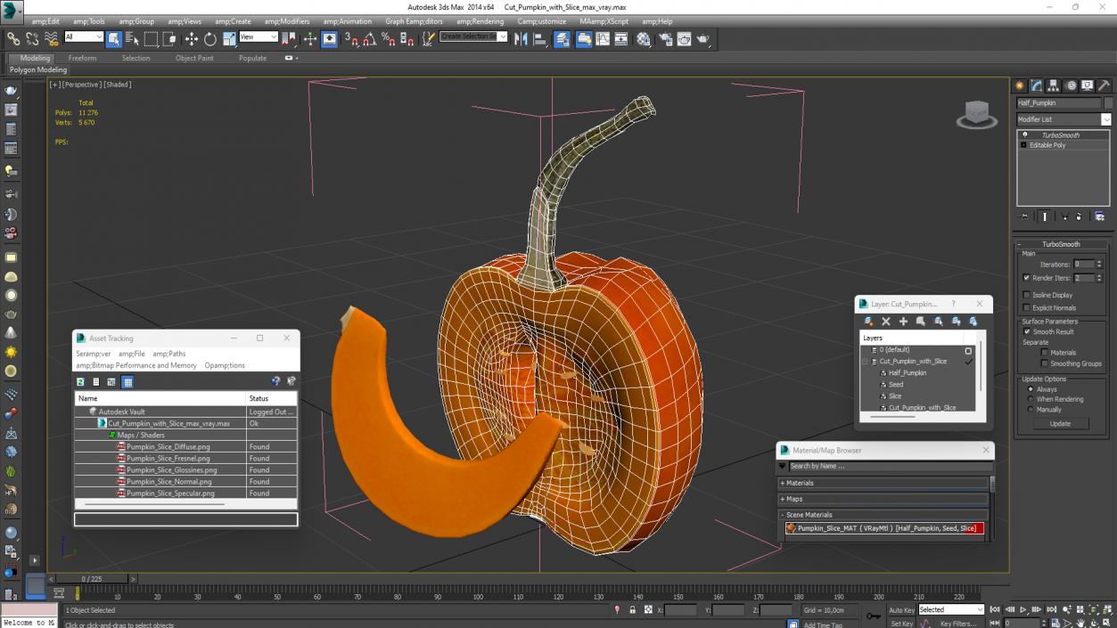 Cut Pumpkin with Slice 3D