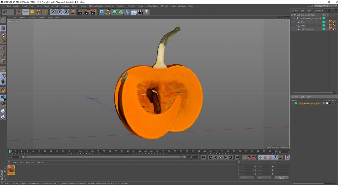 Cut Pumpkin with Slice 3D