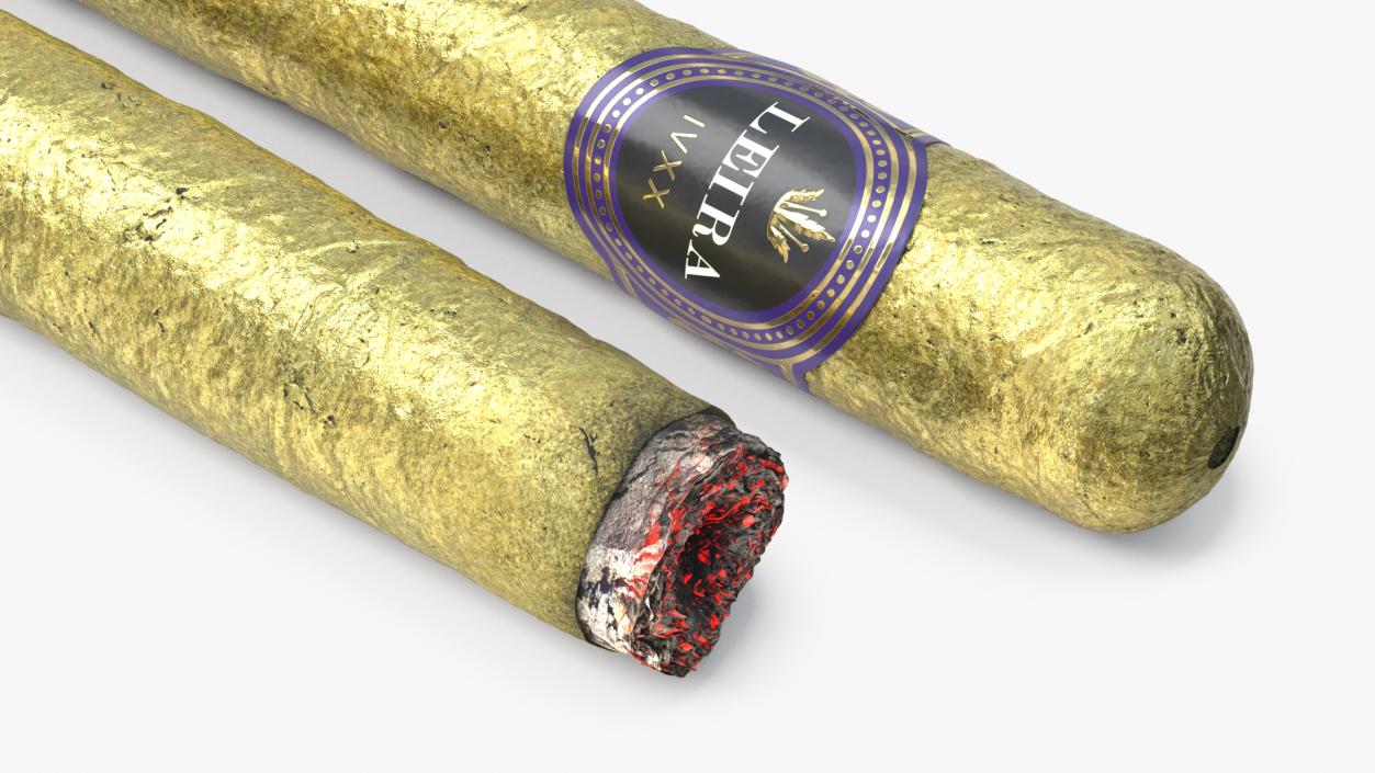 3D Leira Long Cannabis Cigar in Foil Burning