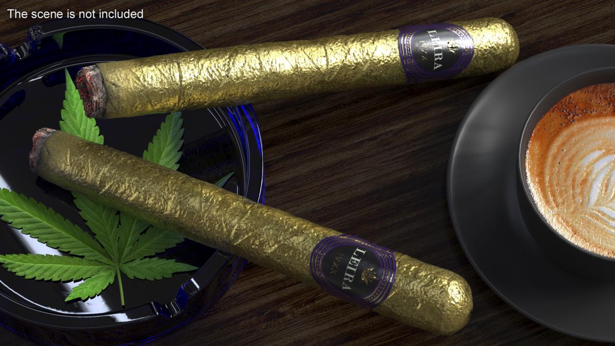 3D Leira Long Cannabis Cigar in Foil Burning