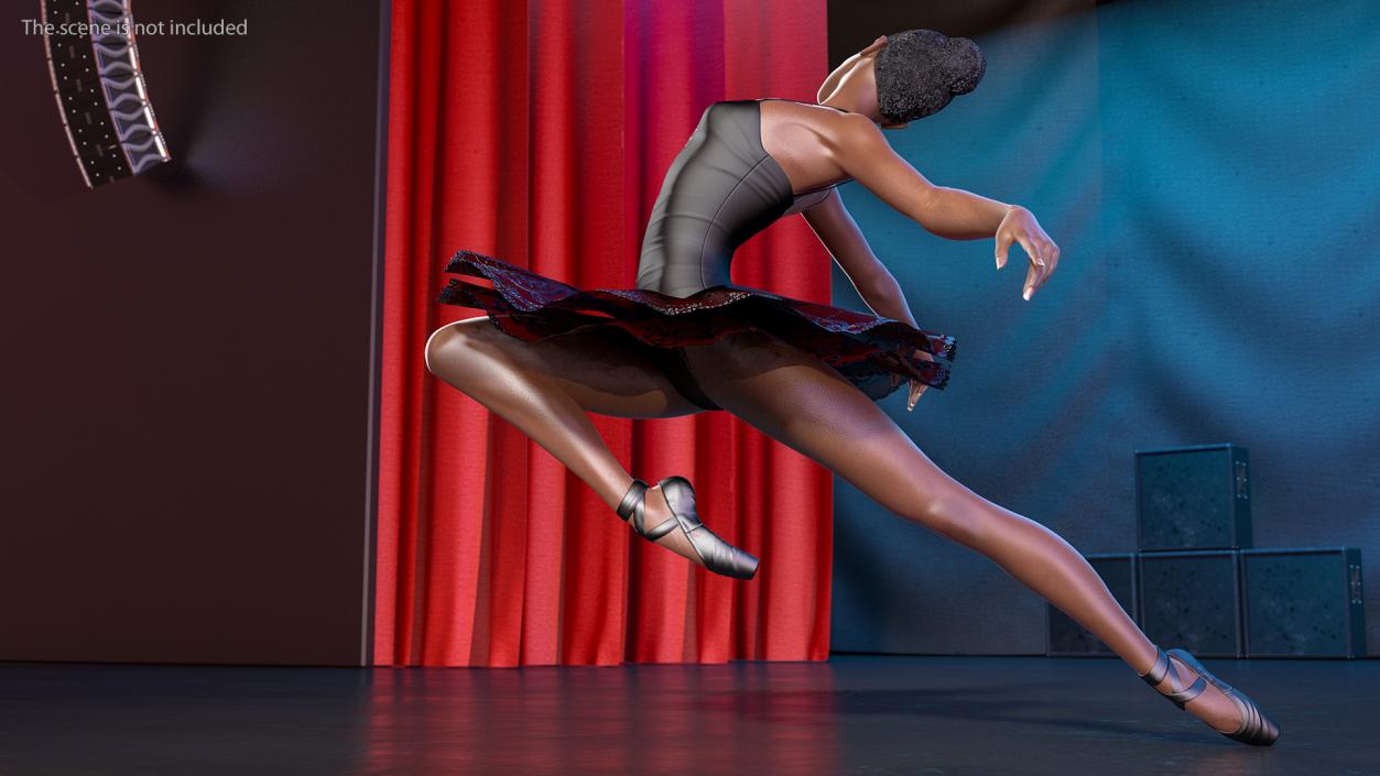 3D model Dark Skinned Black Ballerina Rigged