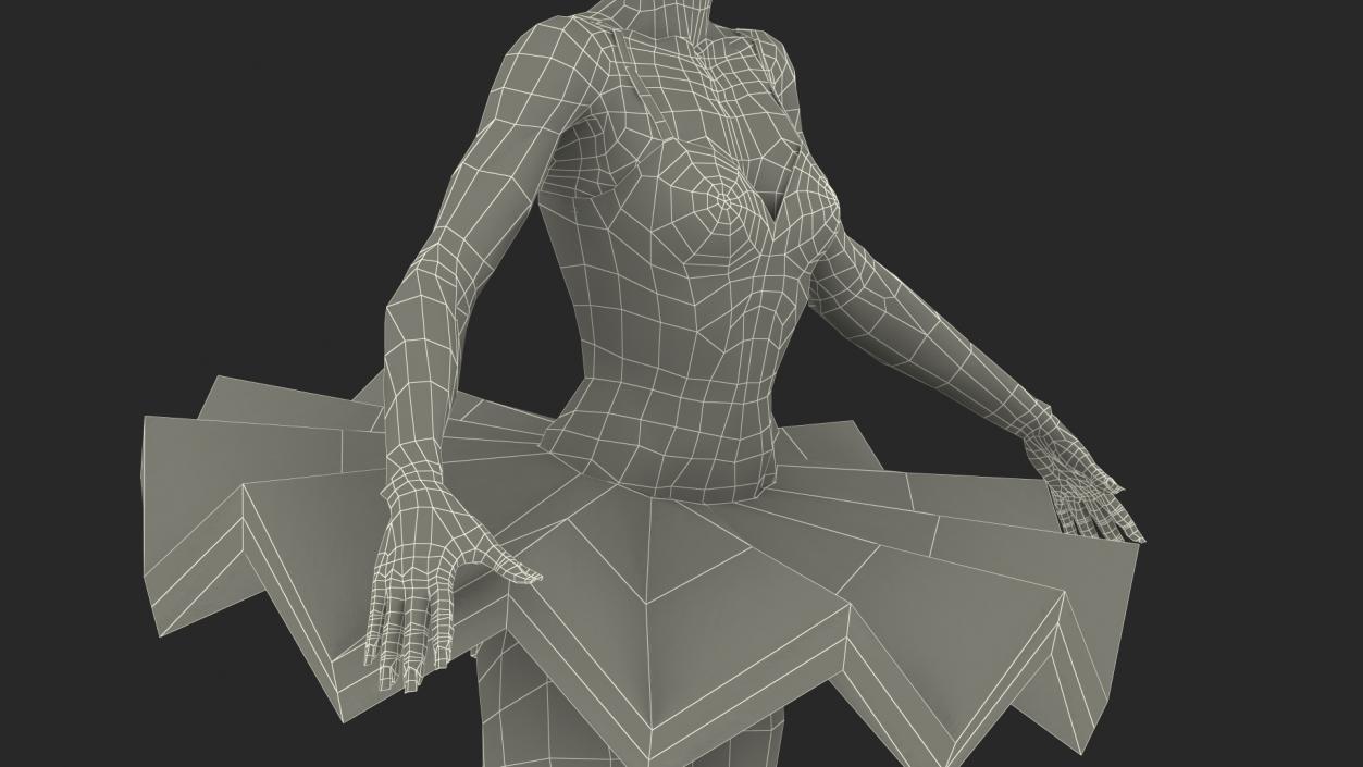 3D model Dark Skinned Black Ballerina Rigged