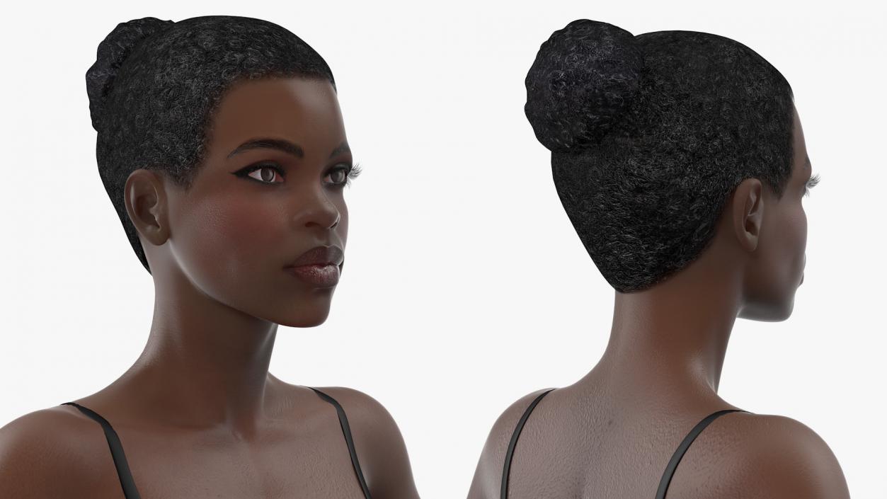 3D model Dark Skinned Black Ballerina Rigged