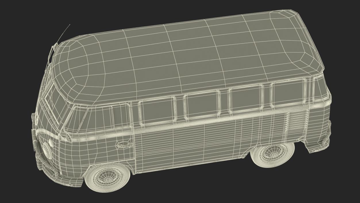 Hippie Volkswagen Bus Simple Interior 3D