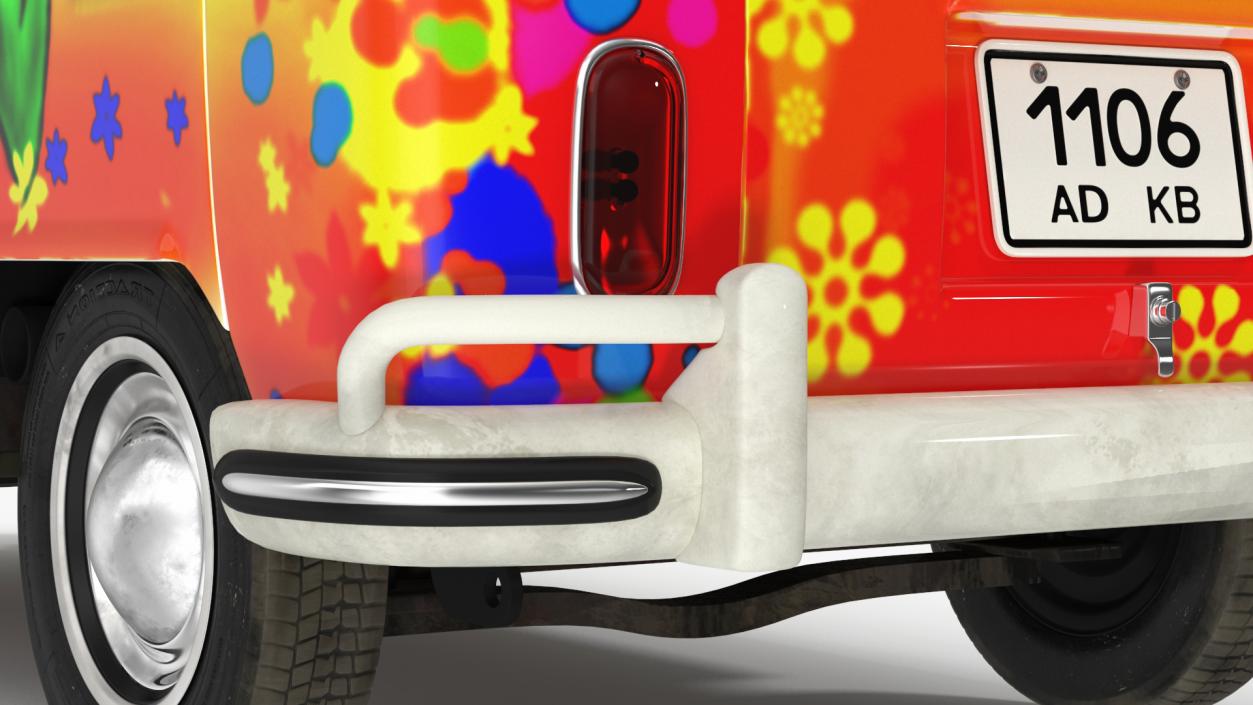 Hippie Volkswagen Bus Simple Interior 3D