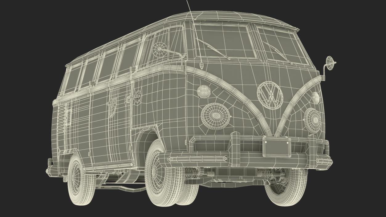 Hippie Volkswagen Bus Simple Interior 3D