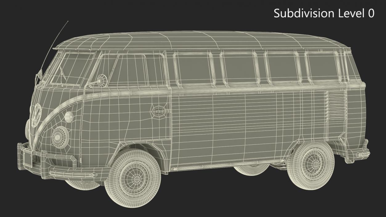 Hippie Volkswagen Bus Simple Interior 3D