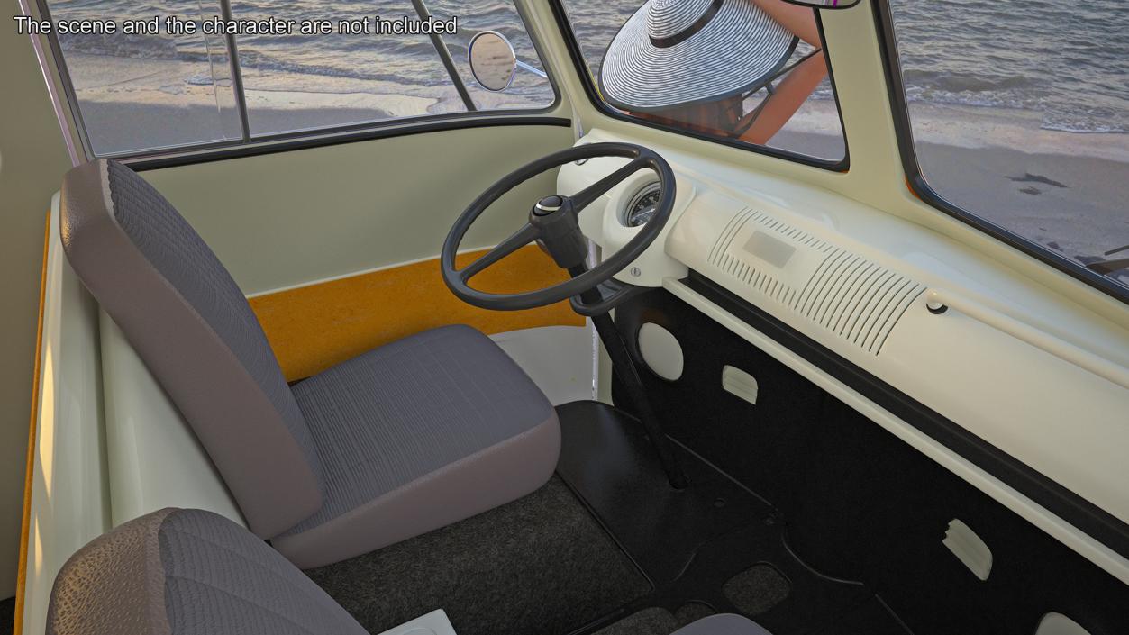 Hippie Volkswagen Bus Simple Interior 3D