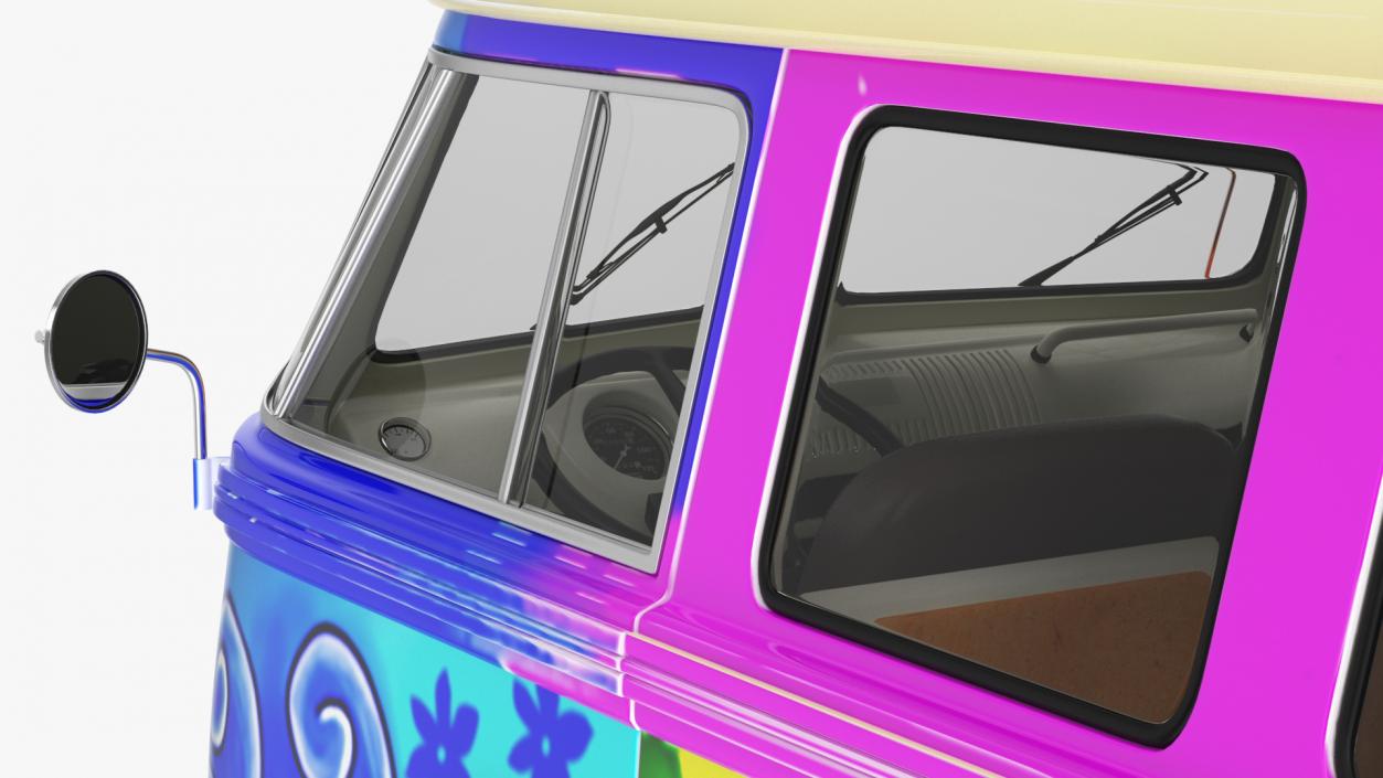 Hippie Volkswagen Bus Simple Interior 3D