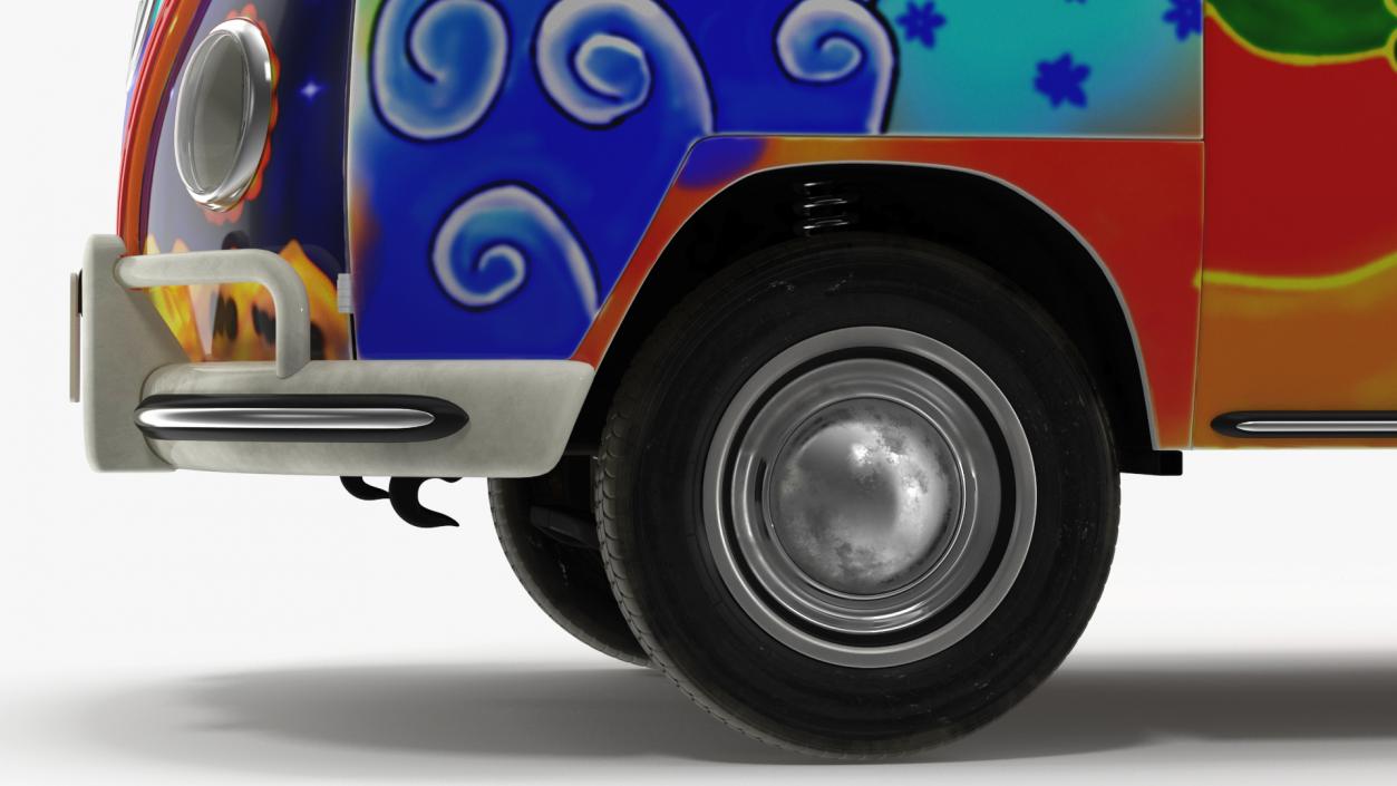 Hippie Volkswagen Bus Simple Interior 3D