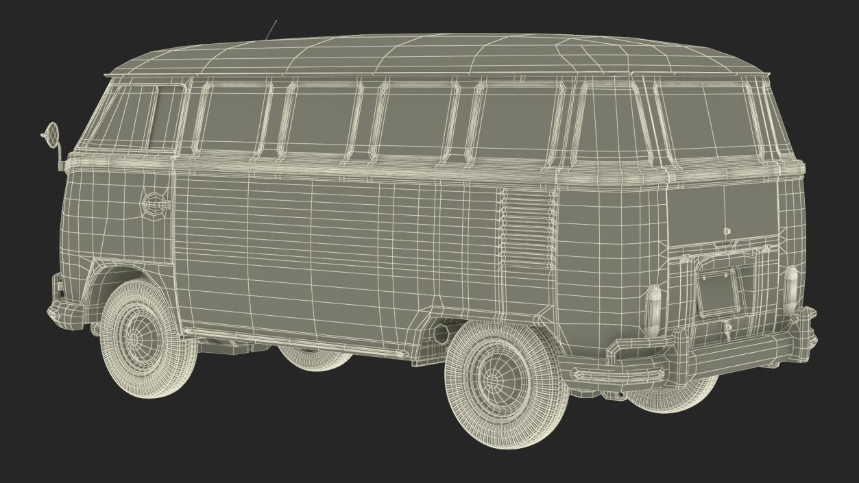 Hippie Volkswagen Bus Simple Interior 3D