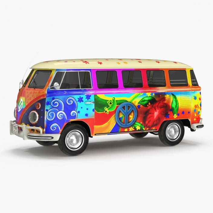 Hippie Volkswagen Bus Simple Interior 3D