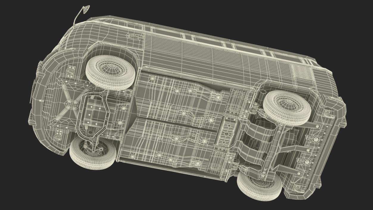 Hippie Volkswagen Bus Simple Interior 3D