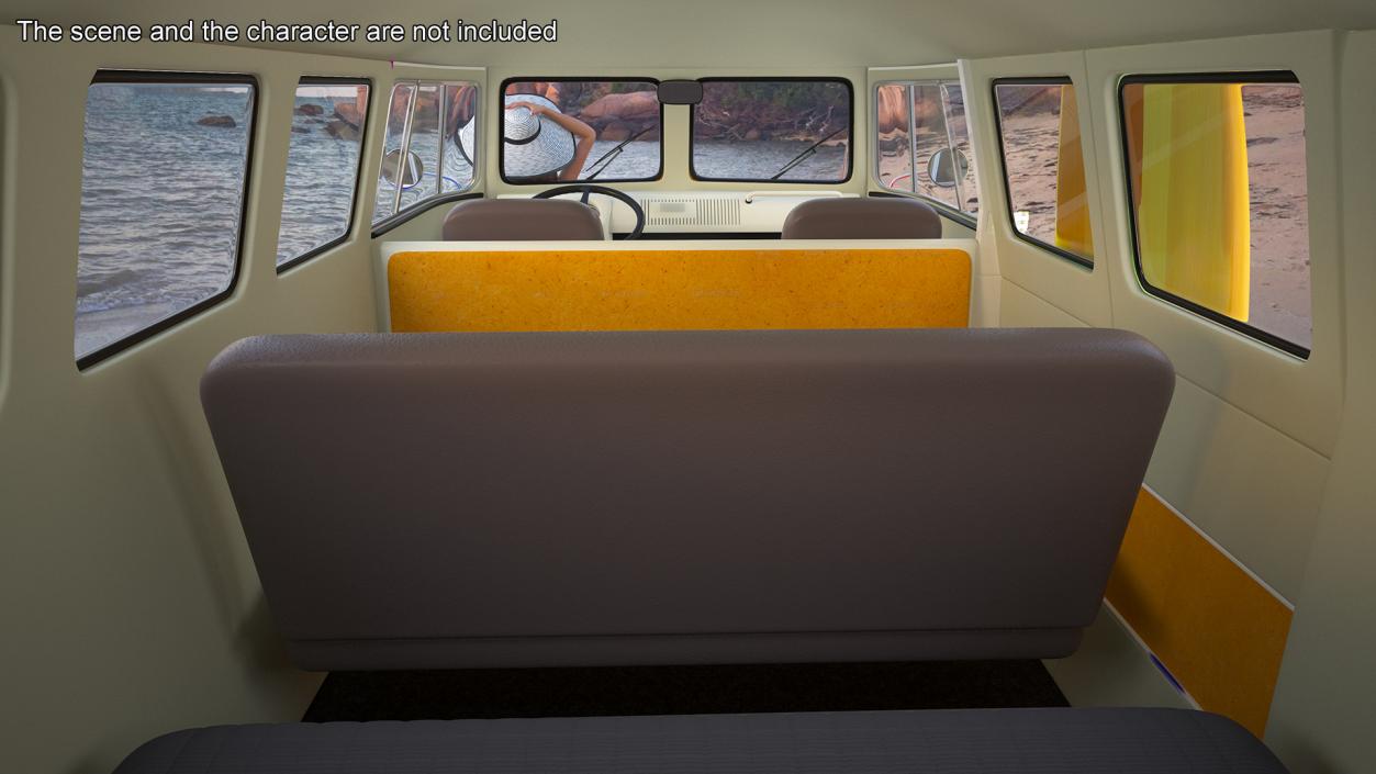 Hippie Volkswagen Bus Simple Interior 3D