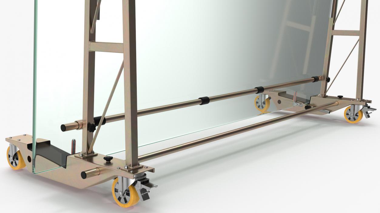 Heavy Duty Steel Glass Transport Rack 3D