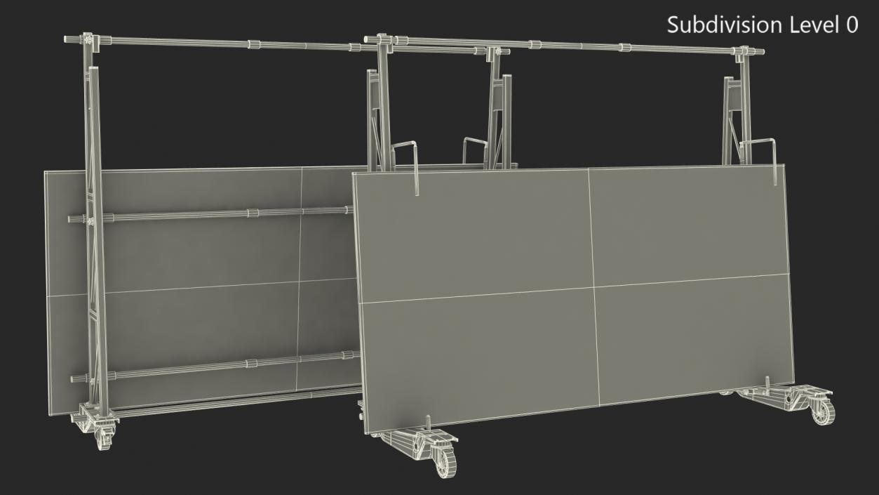 Heavy Duty Steel Glass Transport Rack 3D