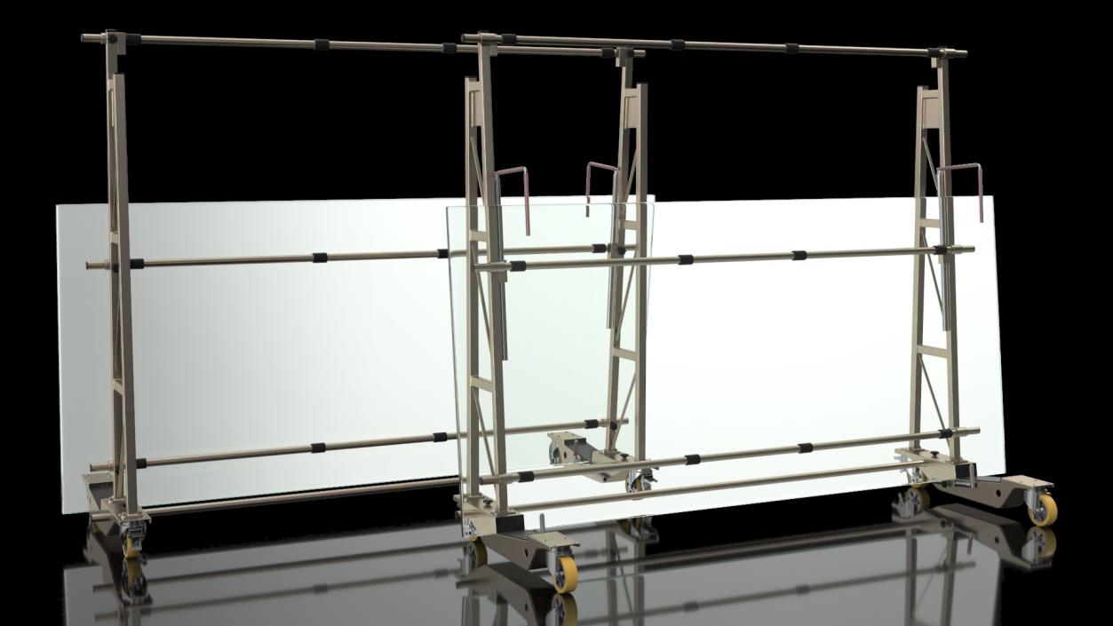 Heavy Duty Steel Glass Transport Rack 3D