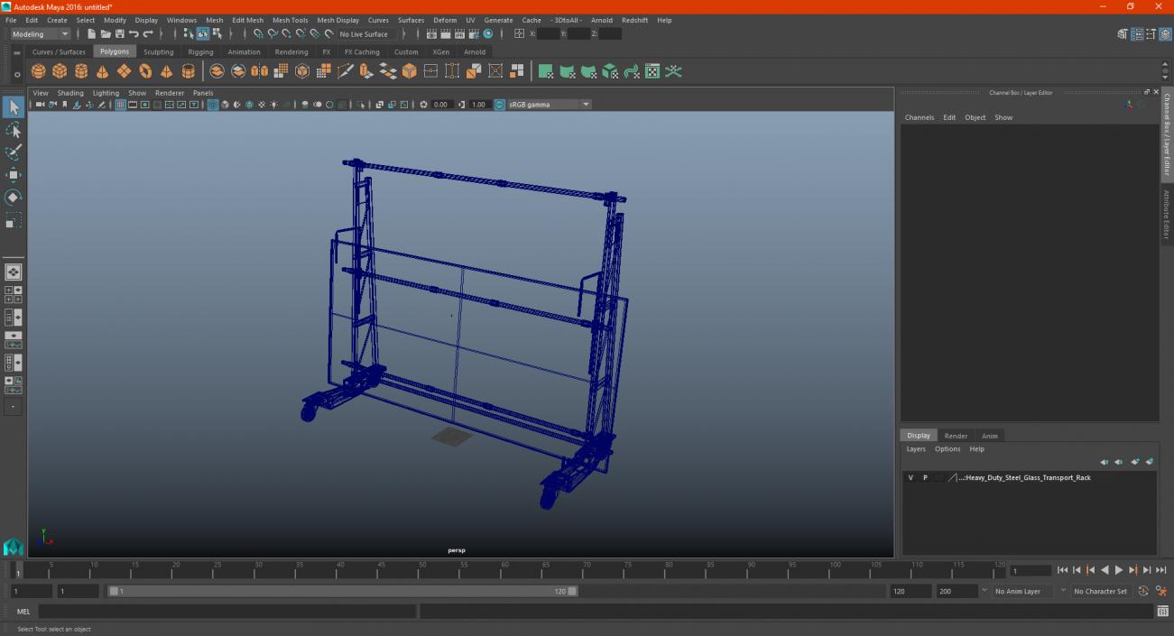 Heavy Duty Steel Glass Transport Rack 3D