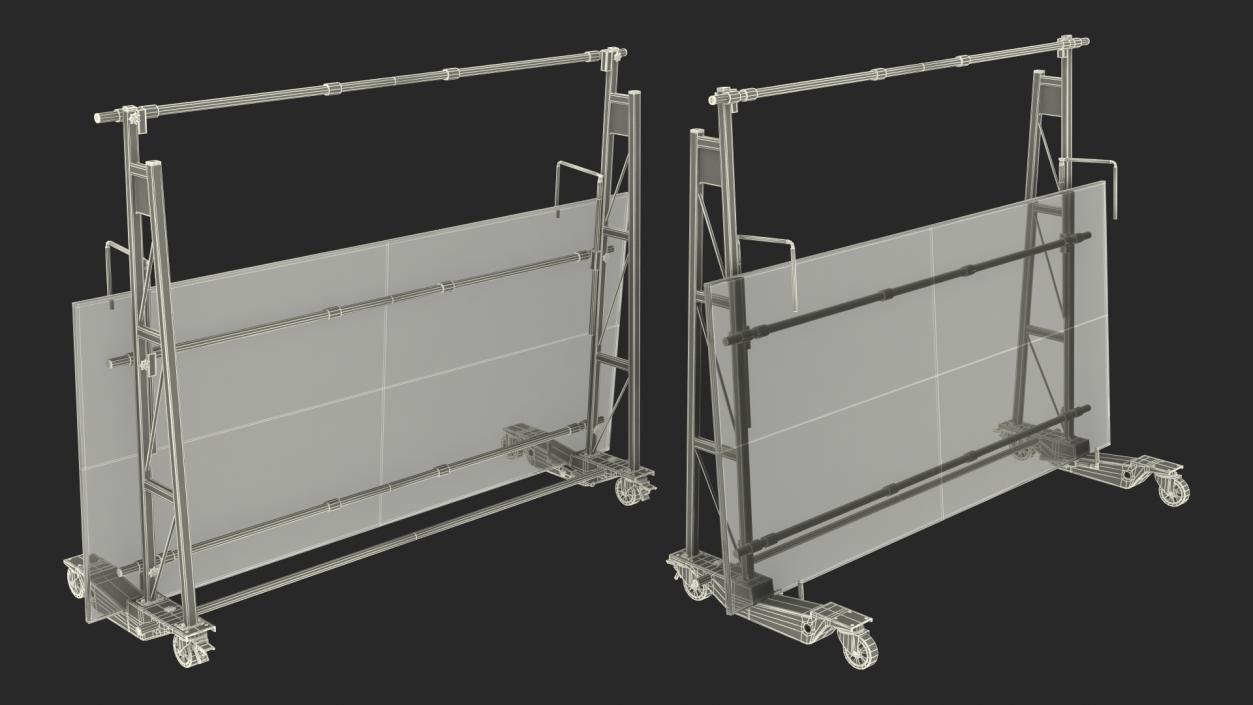 Heavy Duty Steel Glass Transport Rack 3D