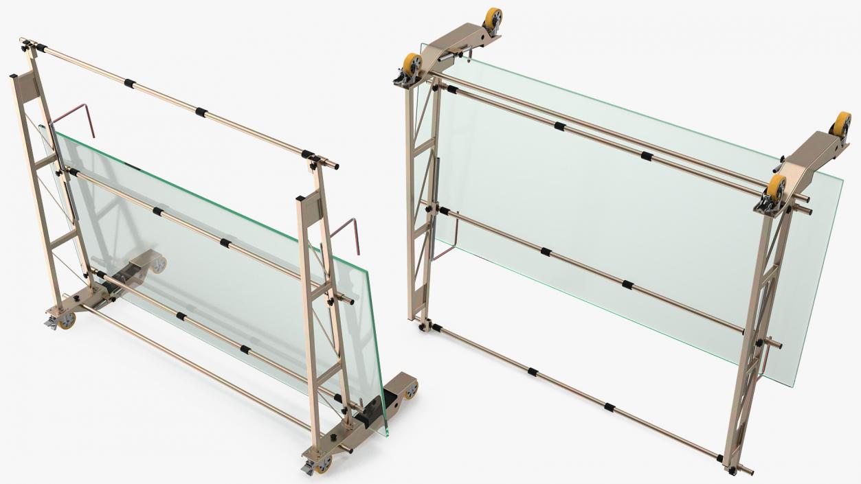 Heavy Duty Steel Glass Transport Rack 3D