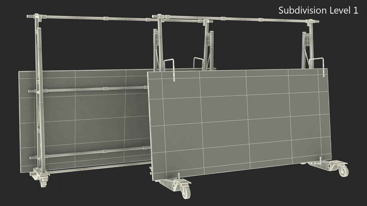 Heavy Duty Steel Glass Transport Rack 3D