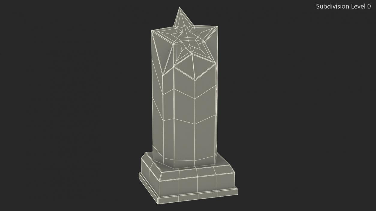 Towering Star Glass Award Trophy 3D