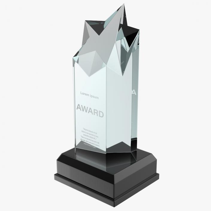 Towering Star Glass Award Trophy 3D