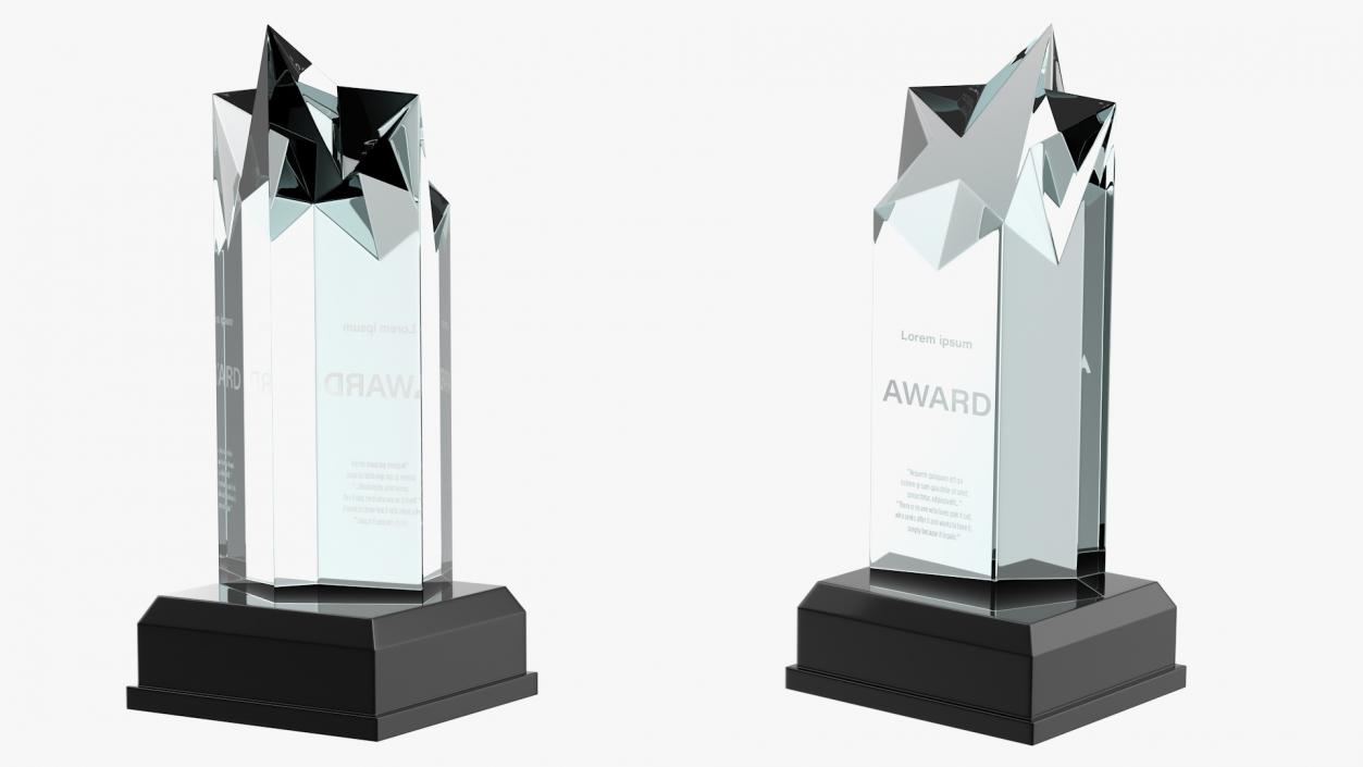 Towering Star Glass Award Trophy 3D