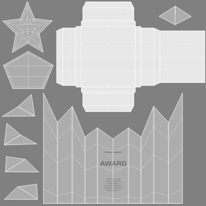 Towering Star Glass Award Trophy 3D