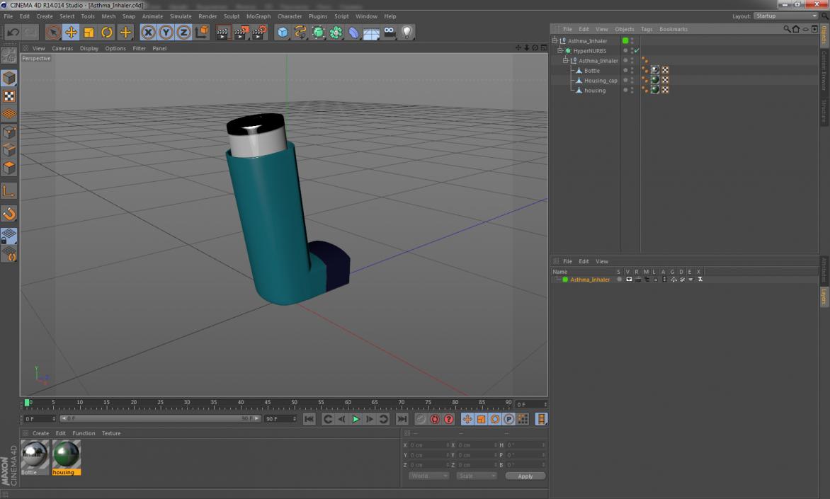 Asthma Inhaler 3D model