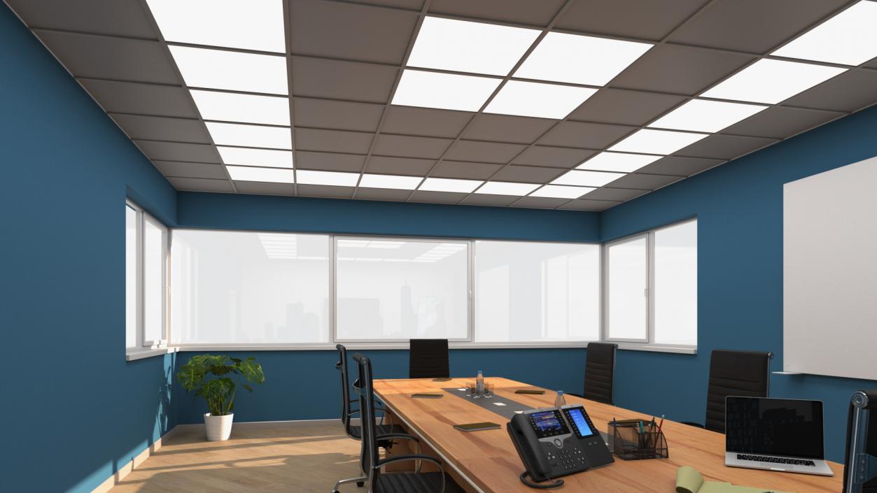 3D Seminar Room with Blue Walls model