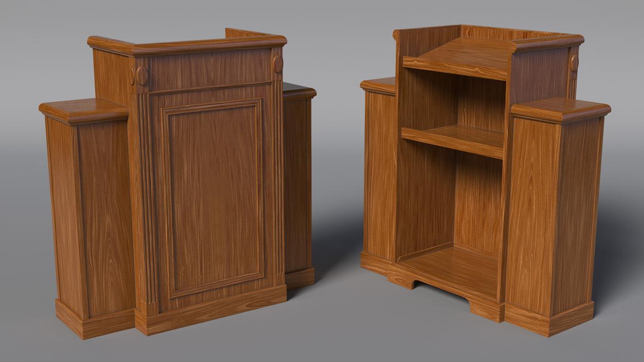 Church Pulpit Podium Dark Oak 3D model