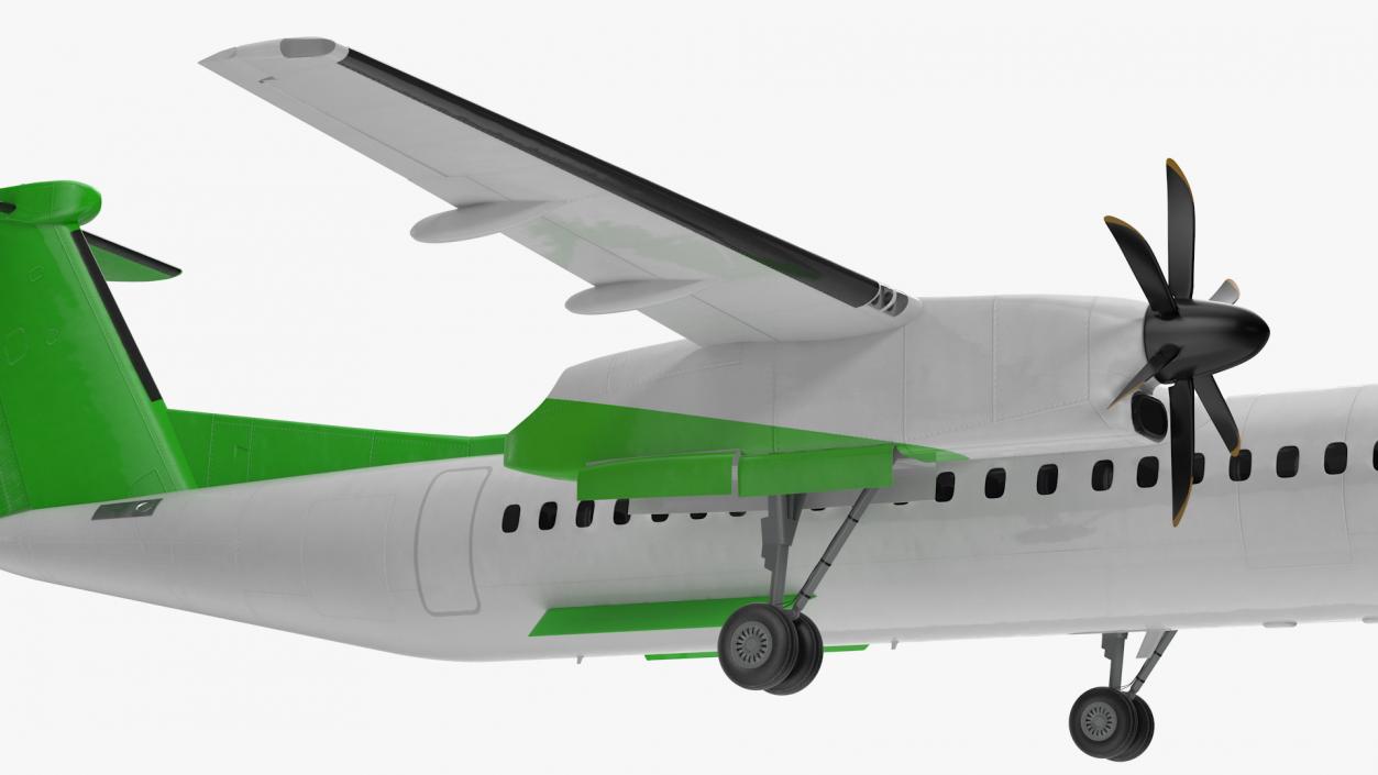 3D model Twin Turboprop Passenger Airplane Rigged