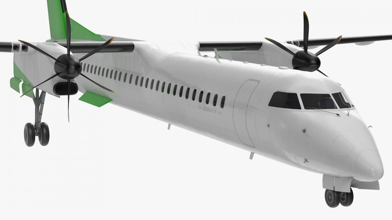 3D model Twin Turboprop Passenger Airplane Rigged