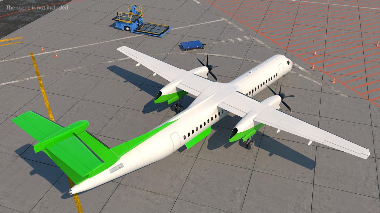 3D model Twin Turboprop Passenger Airplane Rigged