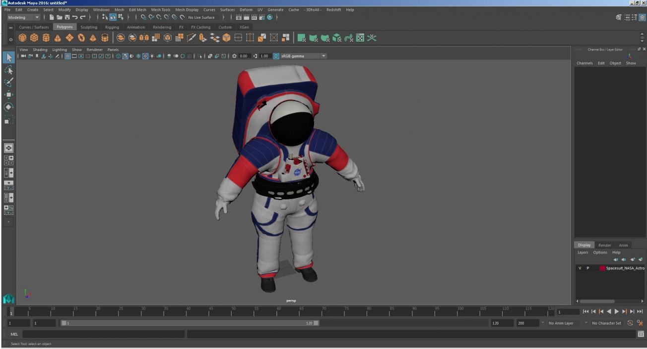 Spacesuit NASA Astronaut Artemis xEMU 3D