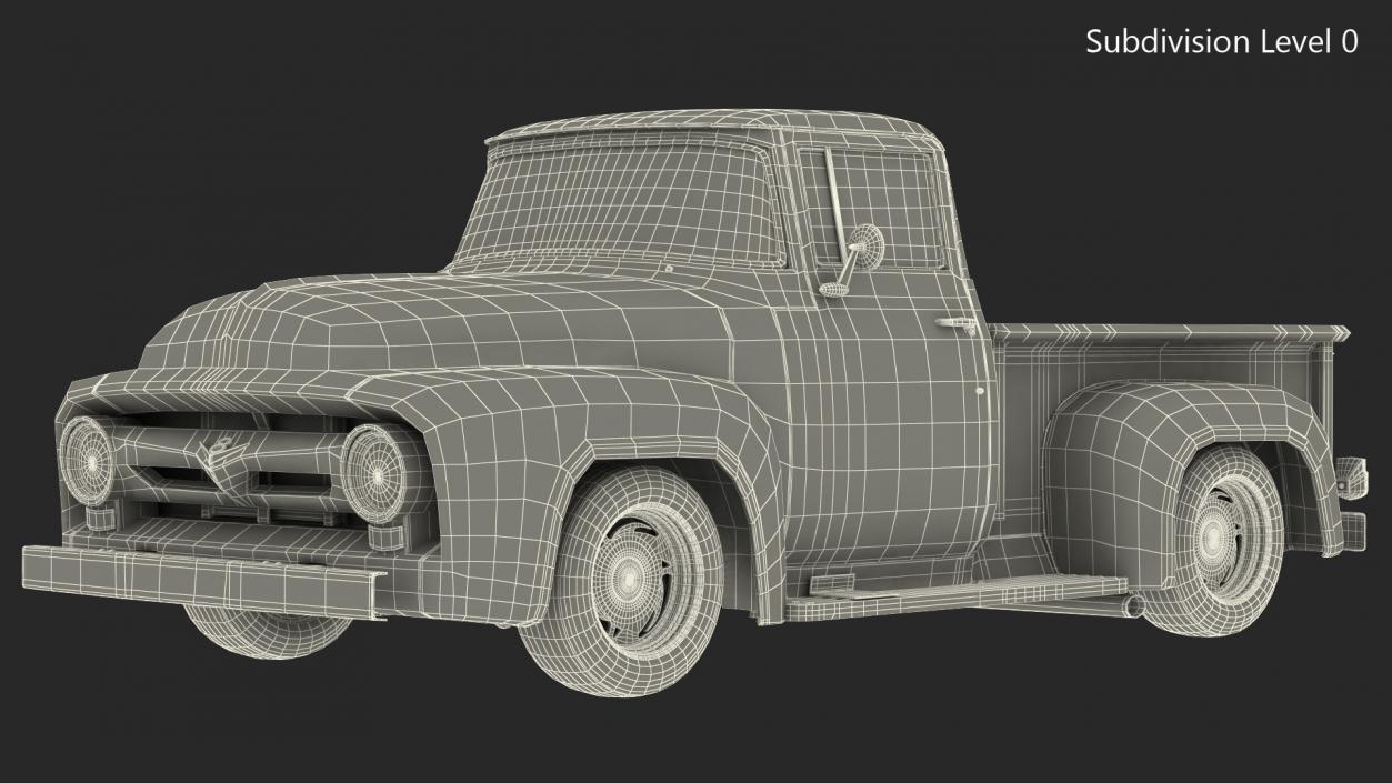 3D 1956 Ford F100 Pickup Truck Tuned model