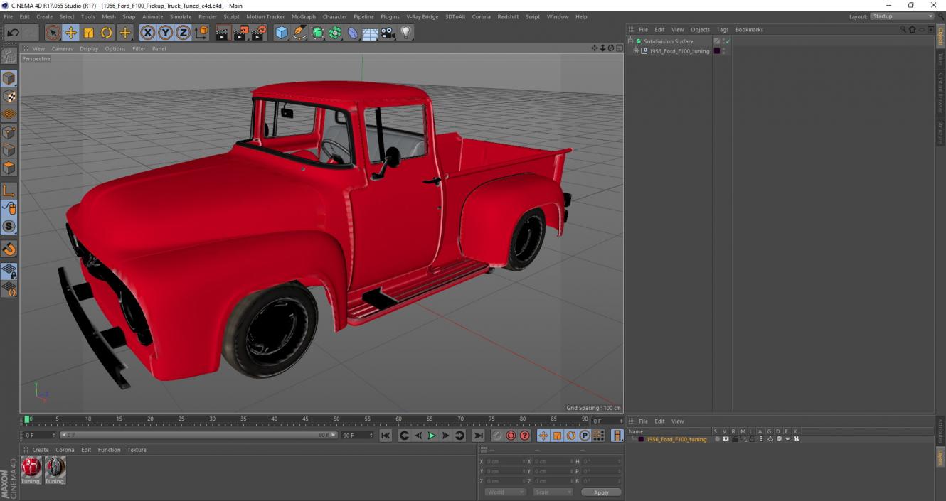 3D 1956 Ford F100 Pickup Truck Tuned model