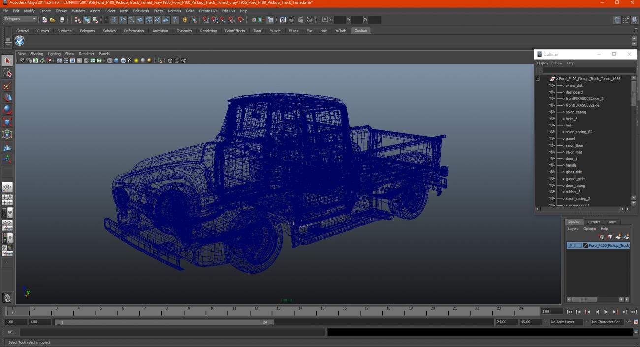 3D 1956 Ford F100 Pickup Truck Tuned model