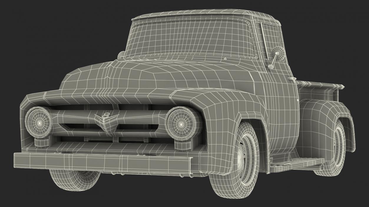 3D 1956 Ford F100 Pickup Truck Tuned model