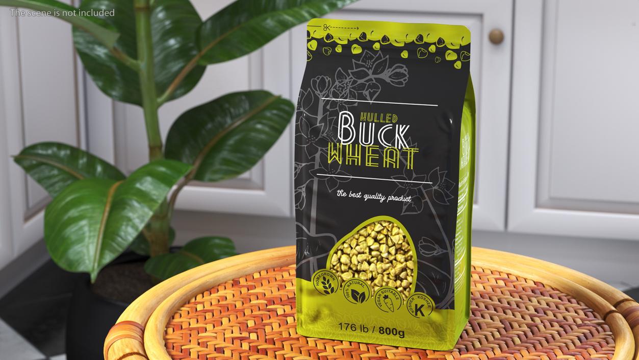 Hulled Buckwheat Package 3D model