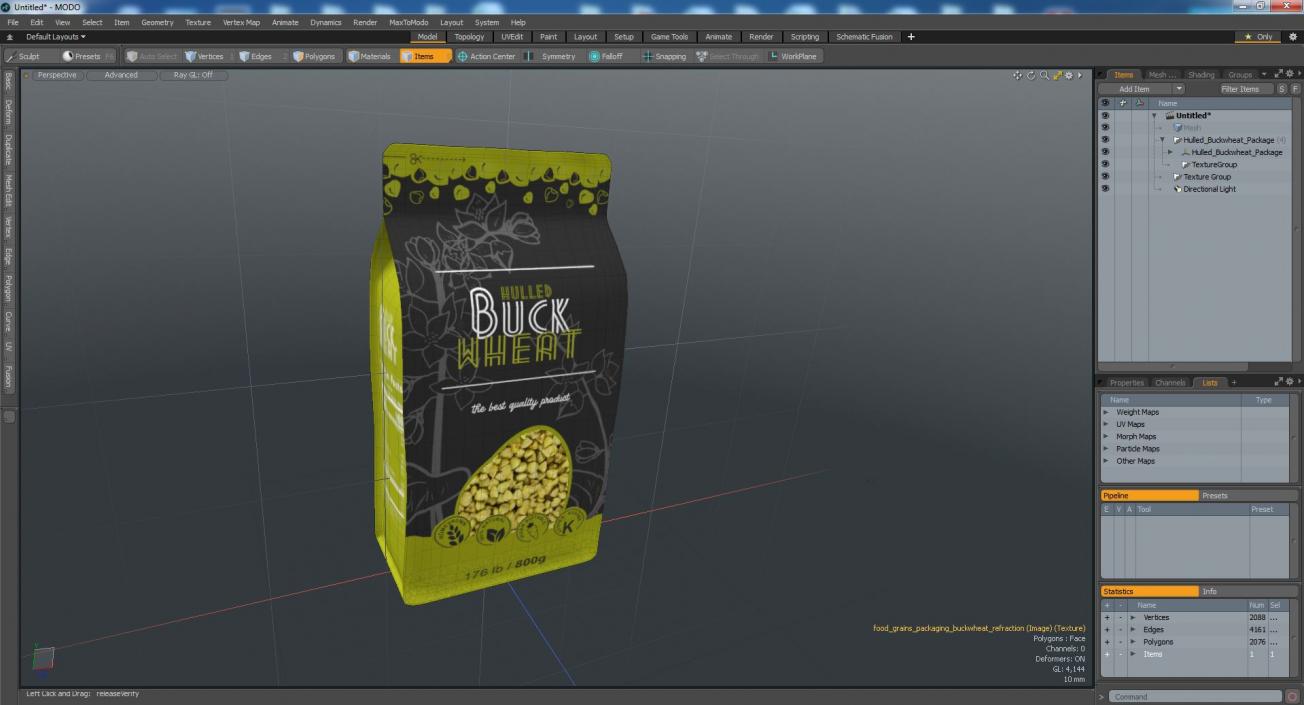 Hulled Buckwheat Package 3D model