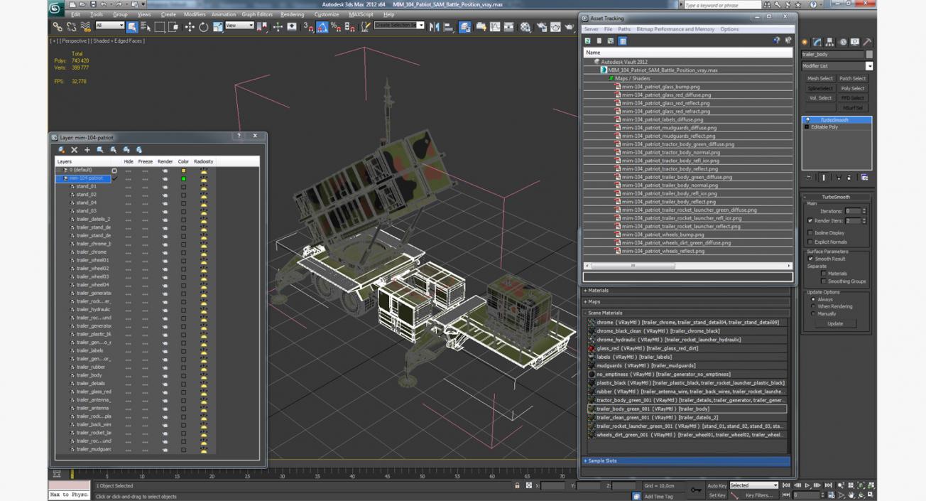 3D model MIM-104 Patriot SAM Battle Position