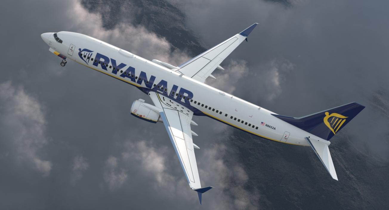 3D Boeing 737-900 with Interior and Cockpit Ryanair model