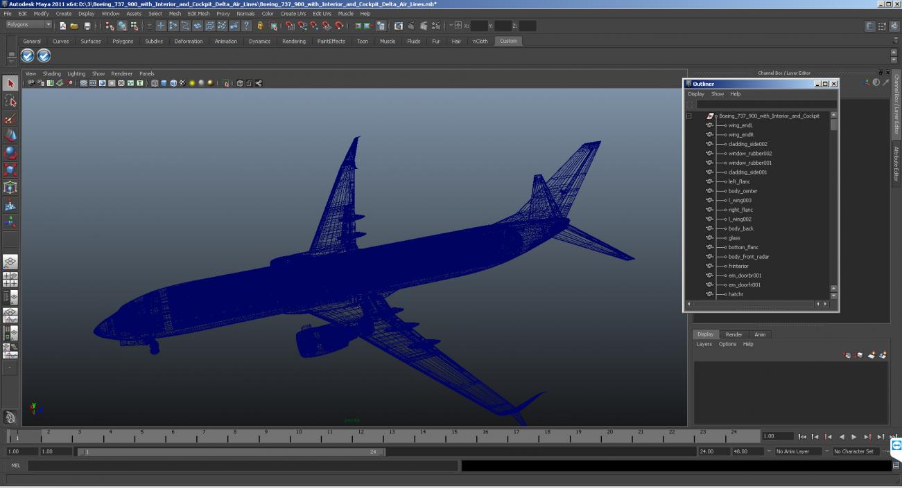 3D Boeing 737-900 with Interior and Cockpit Ryanair model