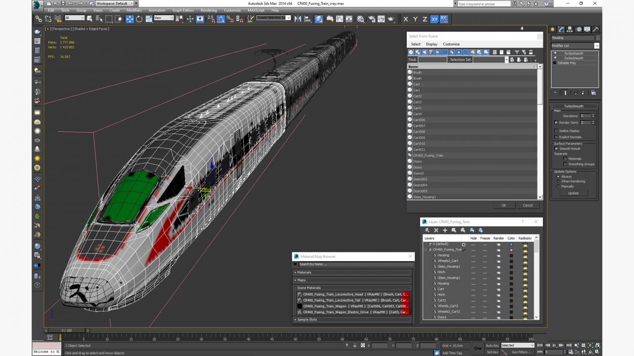 3D CR400 Fuxing Train model