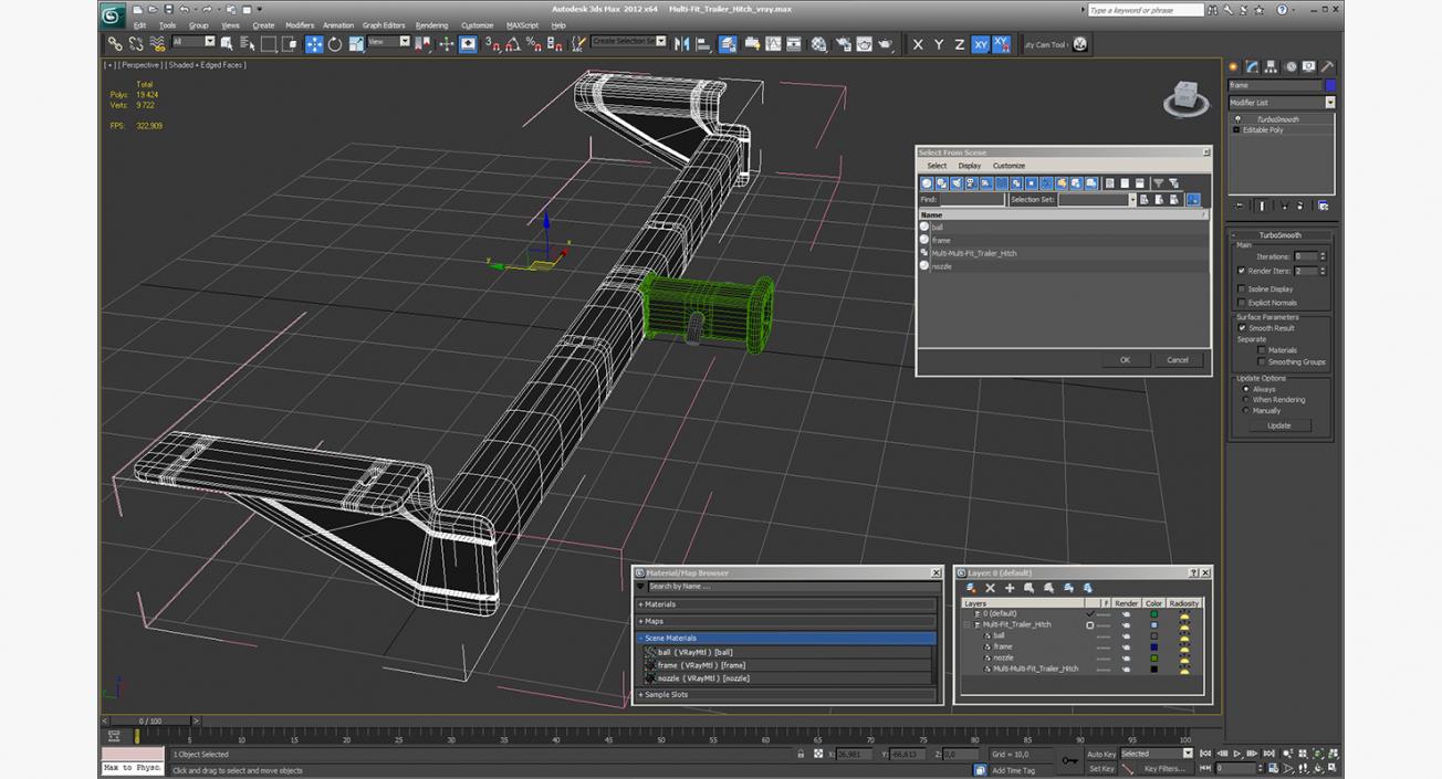 3D Multi-Fit Trailer Hitch model