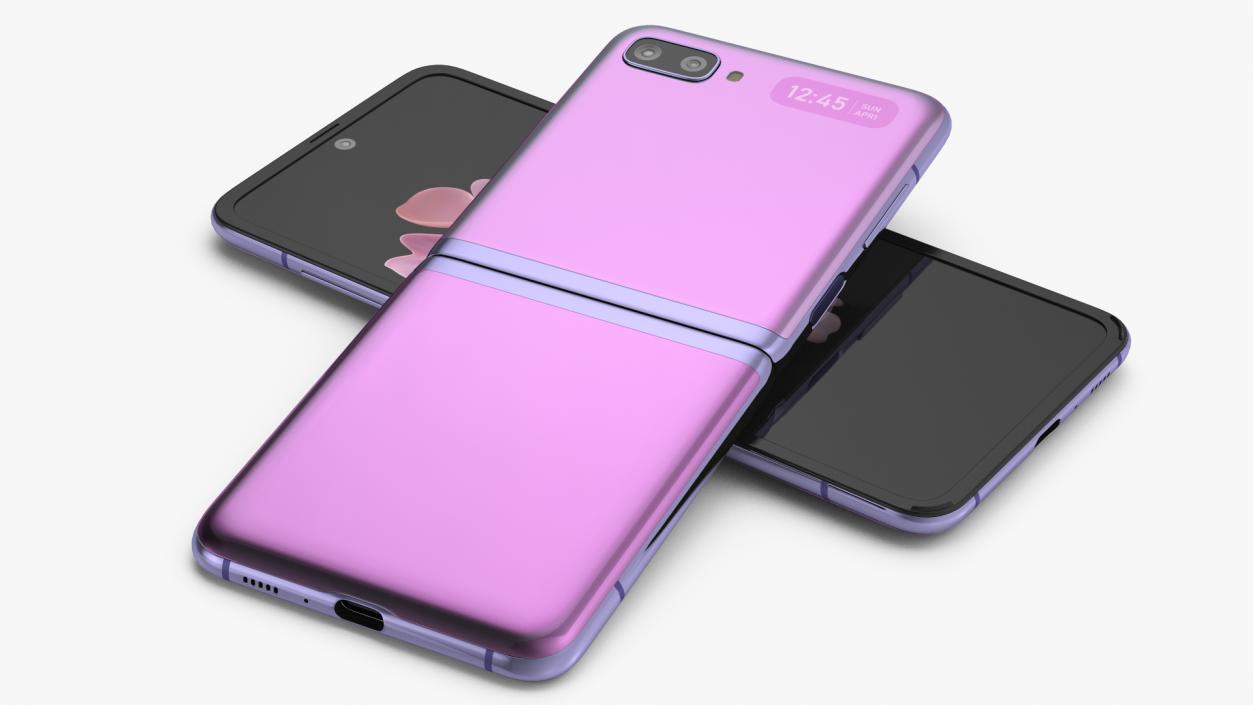 3D model Mirror Purple Samsung Galaxy Z Flip